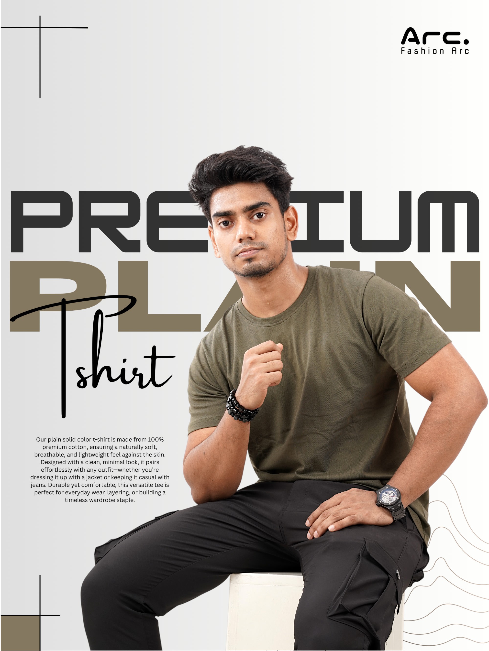 Image of Olive Premium Plain Tshirt