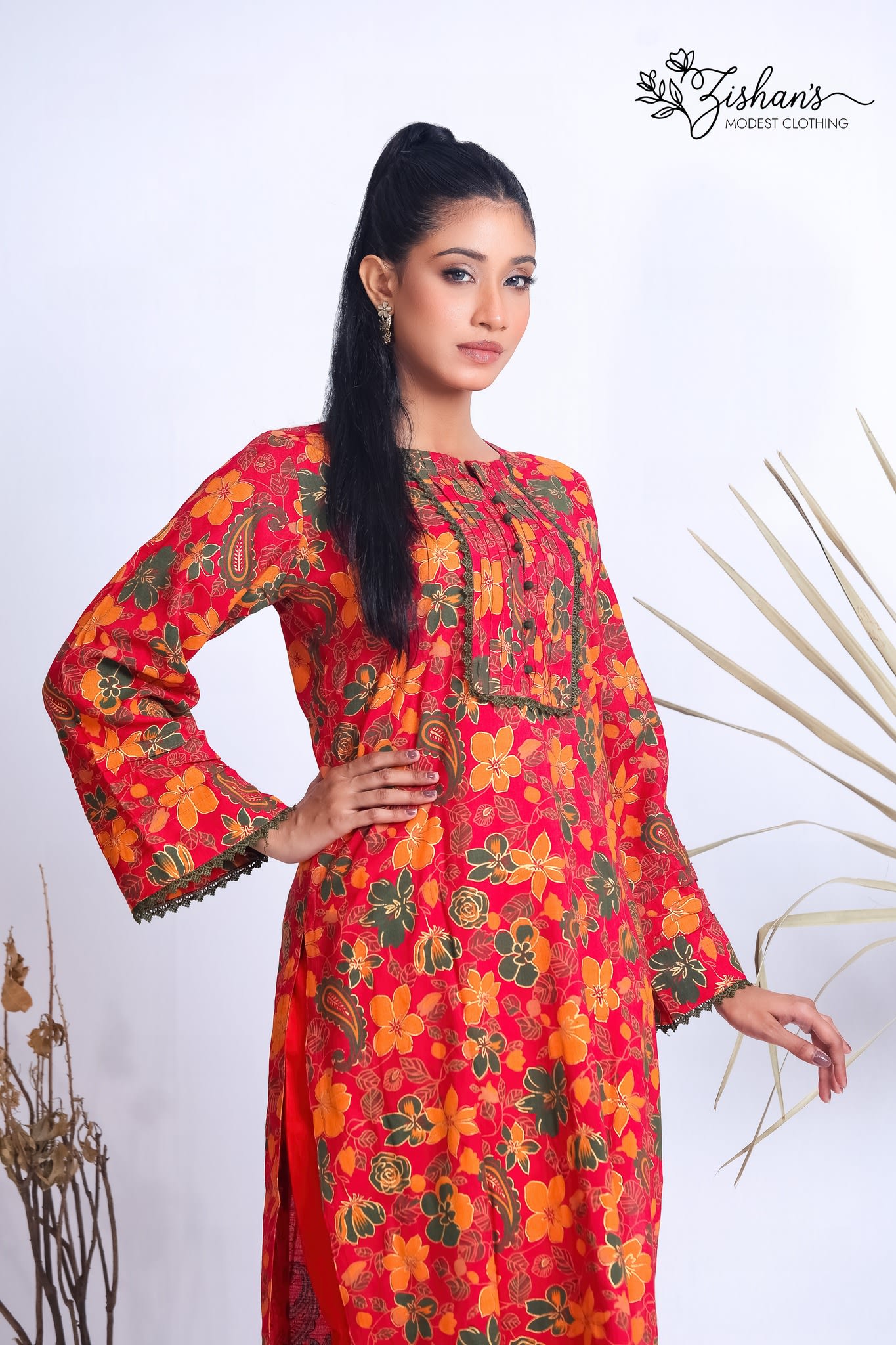 Image of Scarlet Veil | Premium Maisha Cotton