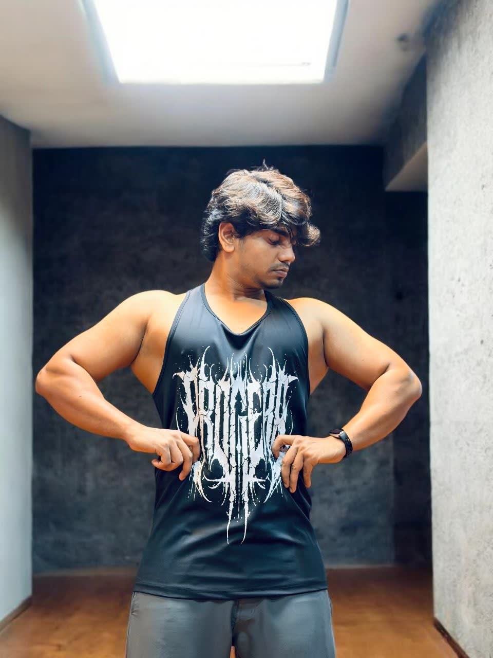 Image of Gym Tank Top | White on Black