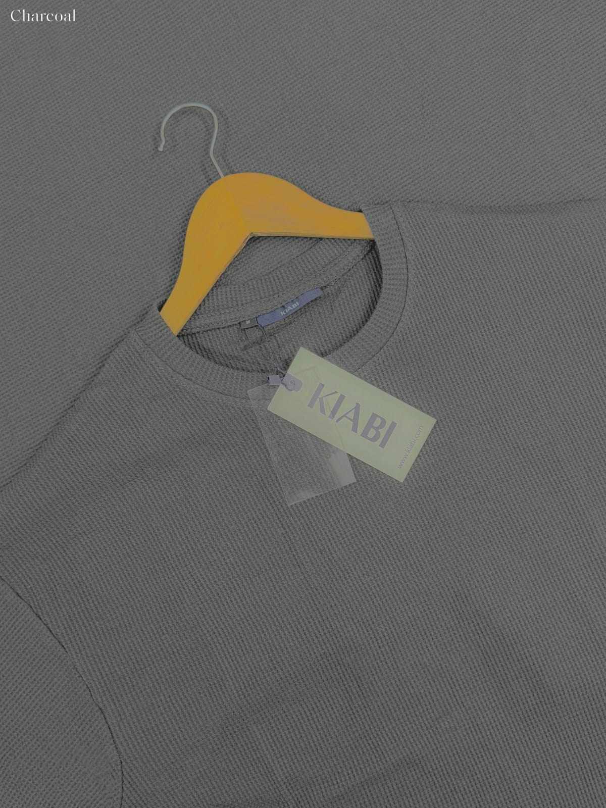 Image of Ash Premium Knit T-Shirt | Waffle drop shoulder
