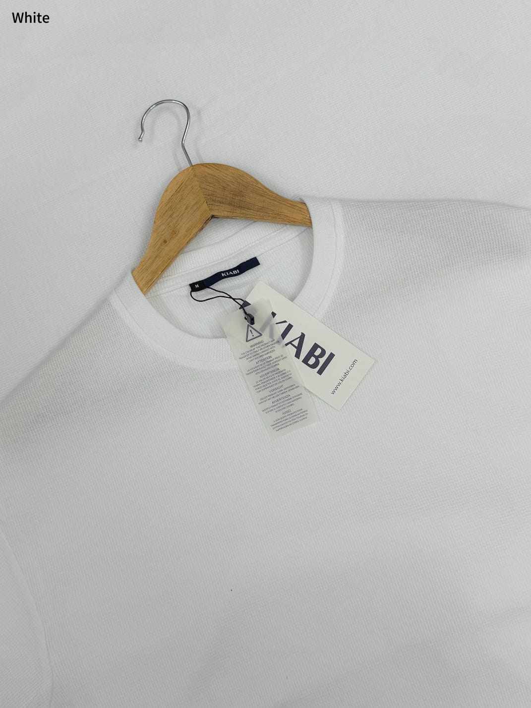 Image of White Premium Knit T-Shirt | Waffle drop shoulder