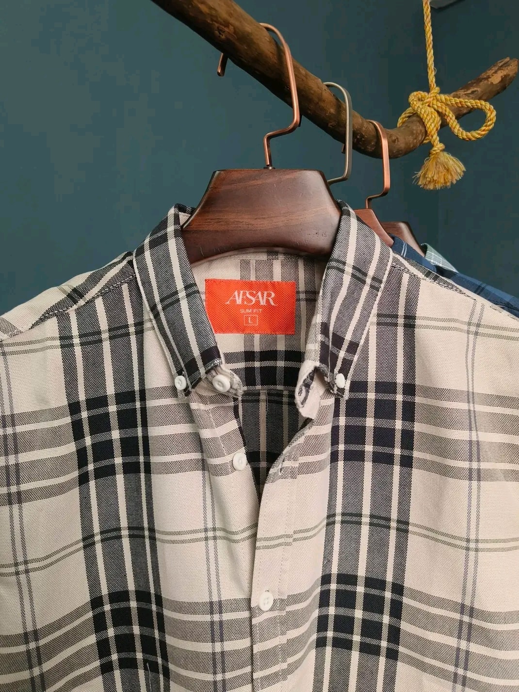 Image of White Shirt with Bold Black Checks – Classic Statement Style