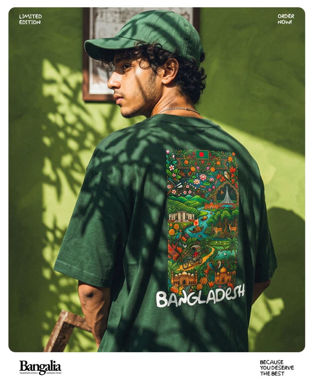 Image of Green Bangladesh Heritage Oversized T-Shirt